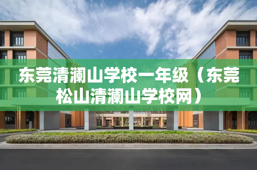 东莞清澜山学校一年级（东莞松山清澜山学校网）