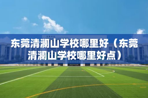 东莞清澜山学校哪里好（东莞清澜山学校哪里好点）