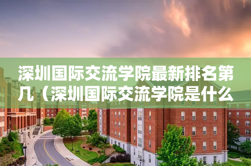 深圳国际交流学院最新排名第几（深圳国际交流学院是什么体系）