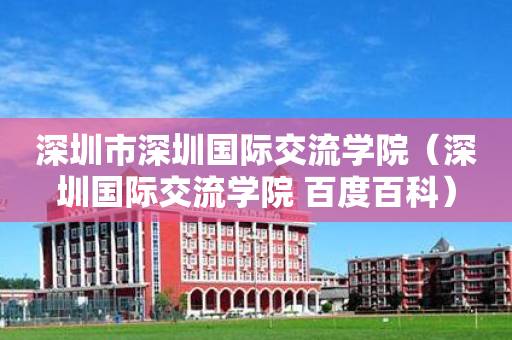 深圳市深圳国际交流学院（深圳国际交流学院 百度百科）