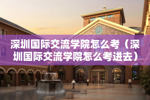 深圳国际交流学院怎么考（深圳国际交流学院怎么考进去）