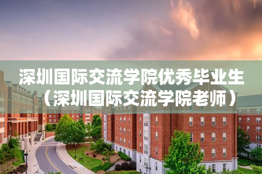 深圳国际交流学院优秀毕业生（深圳国际交流学院老师）