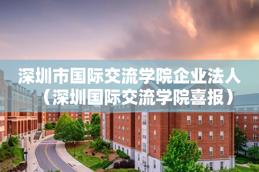 深圳市国际交流学院企业法人（深圳国际交流学院喜报）