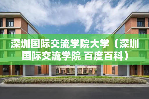 深圳国际交流学院大学（深圳国际交流学院 百度百科）