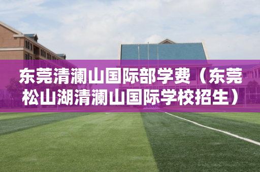 东莞清澜山国际部学费（东莞松山湖清澜山国际学校招生）