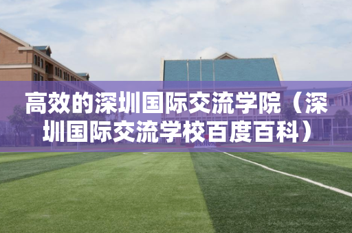 高效的深圳国际交流学院（深圳国际交流学校百度百科）