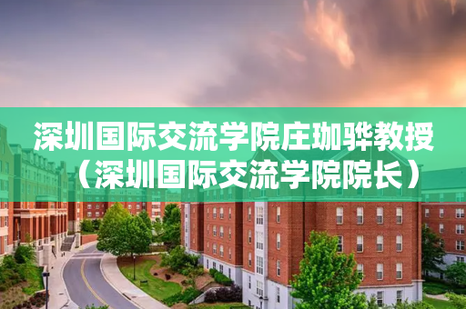深圳国际交流学院庄珈骅教授（深圳国际交流学院院长）