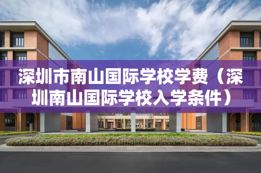 深圳市南山国际学校学费（深圳南山国际学校入学条件）