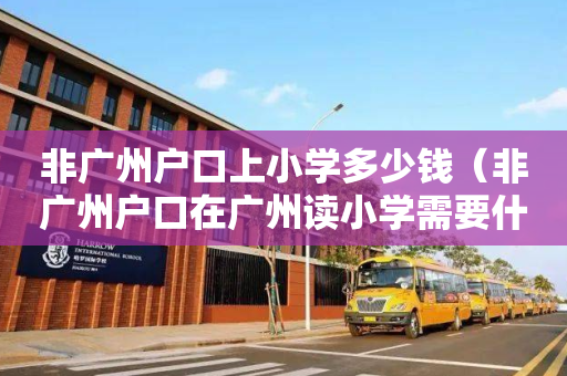 非广州户口上小学多少钱（非广州户口在广州读小学需要什么条件）