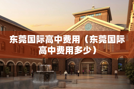 东莞国际高中费用（东莞国际高中费用多少）