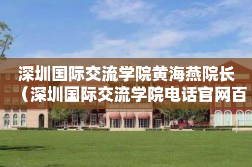 深圳国际交流学院黄海燕院长（深圳国际交流学院电话官网百度百科）
