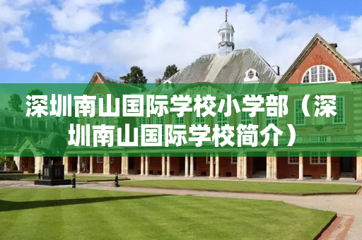 深圳南山国际学校小学部（深圳南山国际学校简介）