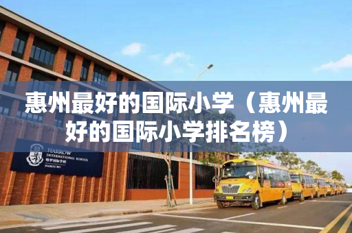 惠州最好的国际小学（惠州最好的国际小学排名榜）