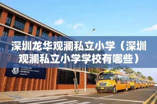 深圳龙华观澜私立小学（深圳观澜私立小学学校有哪些）