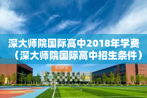 深大师院国际高中2018年学费（深大师院国际高中招生条件）