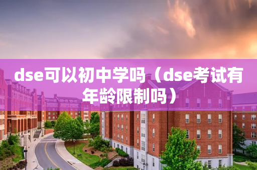 dse可以初中学吗（dse考试有年龄限制吗）