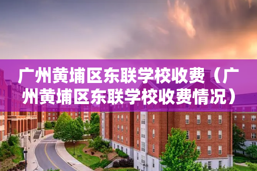 广州黄埔区东联学校收费（广州黄埔区东联学校收费情况）