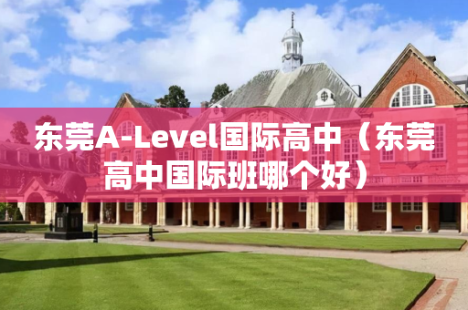 东莞A-Level国际高中（东莞高中国际班哪个好）