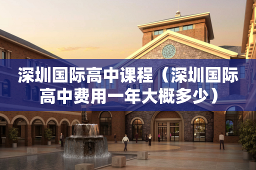 深圳国际高中课程（深圳国际高中费用一年大概多少）