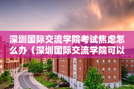 深圳国际交流学院考试焦虑怎么办（深圳国际交流学院可以高考吗）