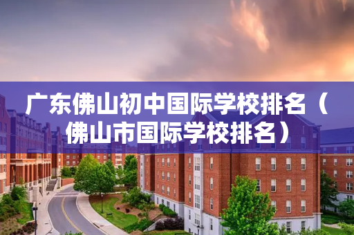 广东佛山初中国际学校排名（佛山市国际学校排名）