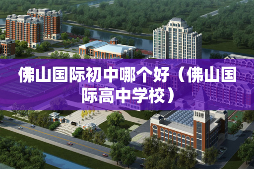 佛山国际初中哪个好（佛山国际高中学校）