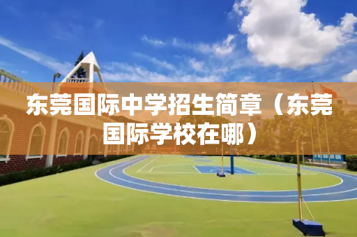 东莞国际中学招生简章（东莞国际学校在哪）
