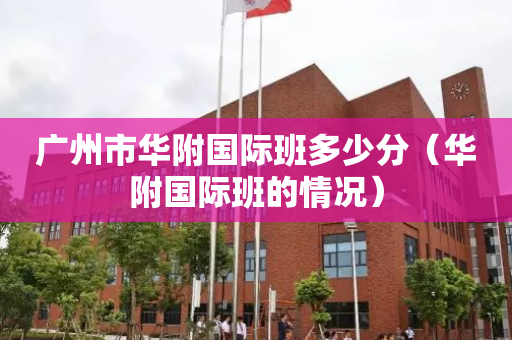 广州市华附国际班多少分（华附国际班的情况）