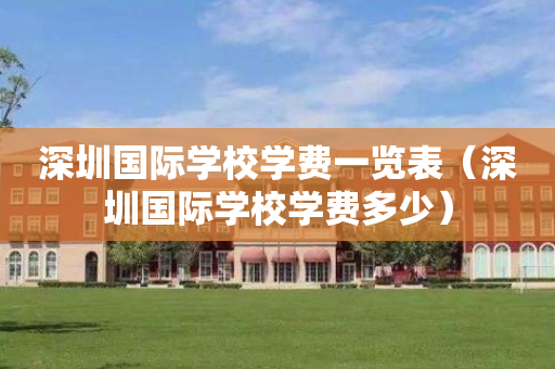 深圳国际学校学费一览表（深圳国际学校学费多少）
