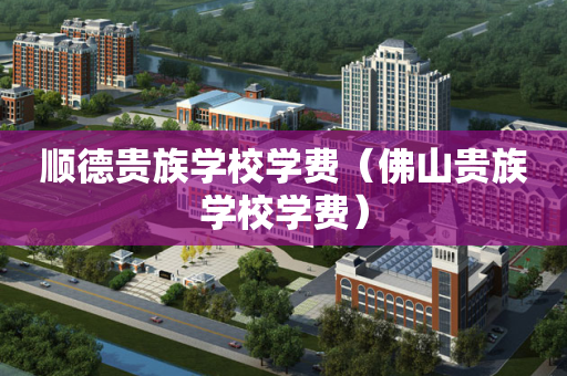 顺德贵族学校学费（佛山贵族学校学费）