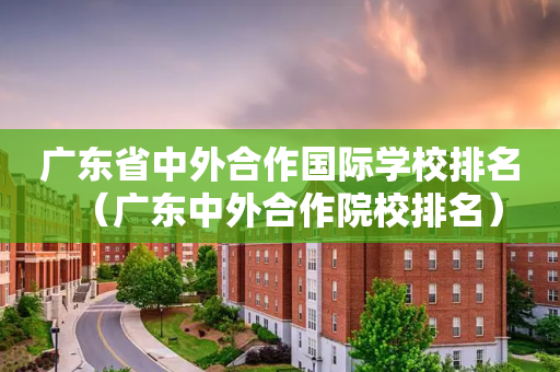 广东省中外合作国际学校排名（广东中外合作院校排名）