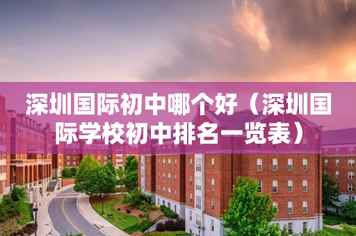 深圳国际初中哪个好（深圳国际学校初中排名一览表）