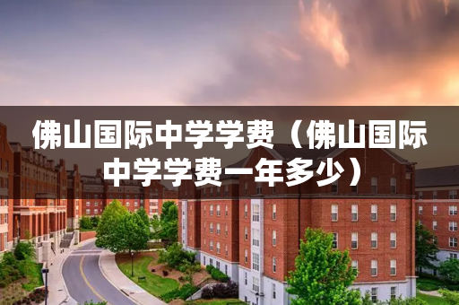 佛山国际中学学费（佛山国际中学学费一年多少）