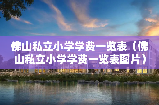 佛山私立小学学费一览表（佛山私立小学学费一览表图片）