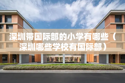 深圳带国际部的小学有哪些（深圳哪些学校有国际部）