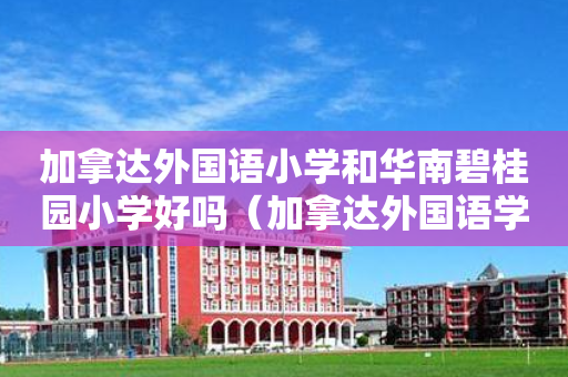 加拿达外国语小学和华南碧桂园小学好吗（加拿达外国语学校广雅校区学费）