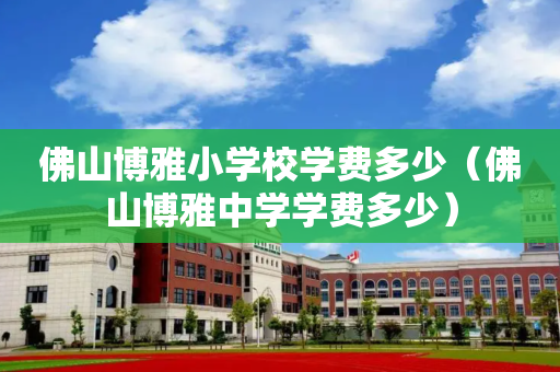 佛山博雅小学校学费多少（佛山博雅中学学费多少）