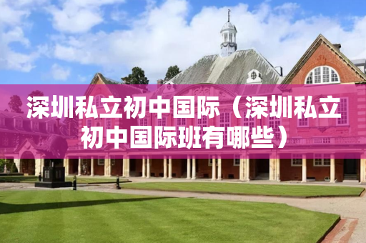 深圳私立初中国际（深圳私立初中国际班有哪些）