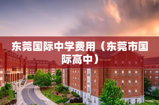 东莞国际中学费用（东莞市国际高中）