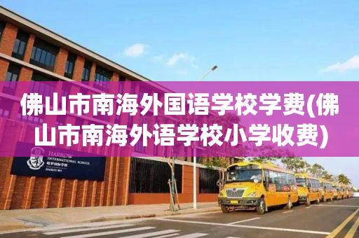 佛山市南海外国语学校学费(佛山市南海外语学校小学收费)
