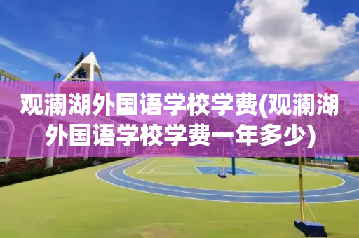 观澜湖外国语学校学费(观澜湖外国语学校学费一年多少)