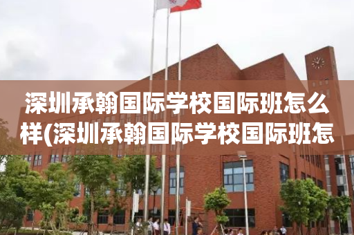 深圳承翰国际学校国际班怎么样(深圳承翰国际学校国际班怎么样收费)