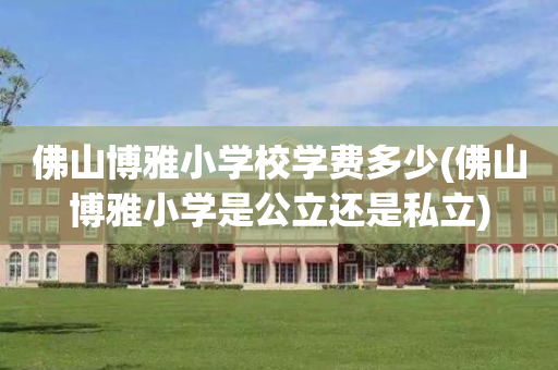 佛山博雅小学校学费多少(佛山博雅小学是公立还是私立)