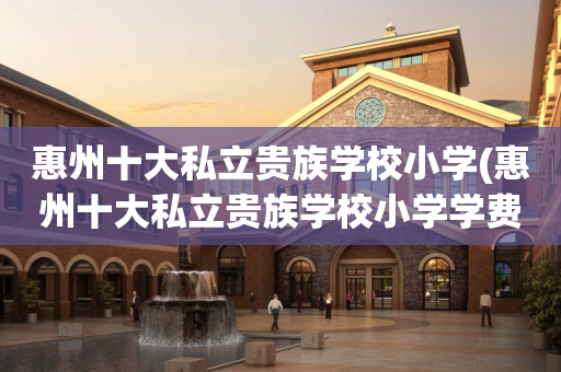 惠州十大私立贵族学校小学(惠州十大私立贵族学校小学学费)