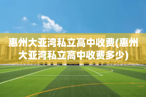 惠州大亚湾私立高中收费(惠州大亚湾私立高中收费多少)