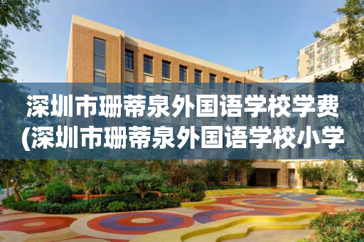 深圳市珊蒂泉外国语学校学费(深圳市珊蒂泉外国语学校小学学费)