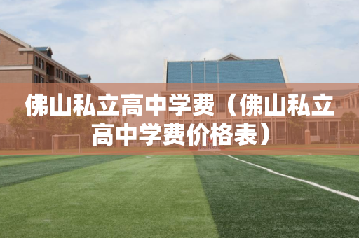 佛山私立高中学费（佛山私立高中学费价格表）