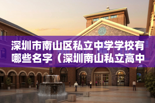深圳市南山区私立中学学校有哪些名字（深圳南山私立高中排名）