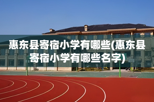 惠东县寄宿小学有哪些(惠东县寄宿小学有哪些名字)