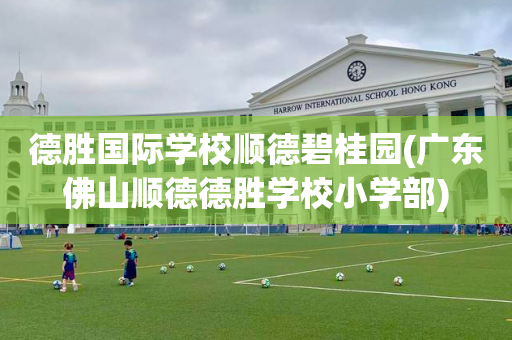 德胜国际学校顺德碧桂园(广东佛山顺德德胜学校小学部)